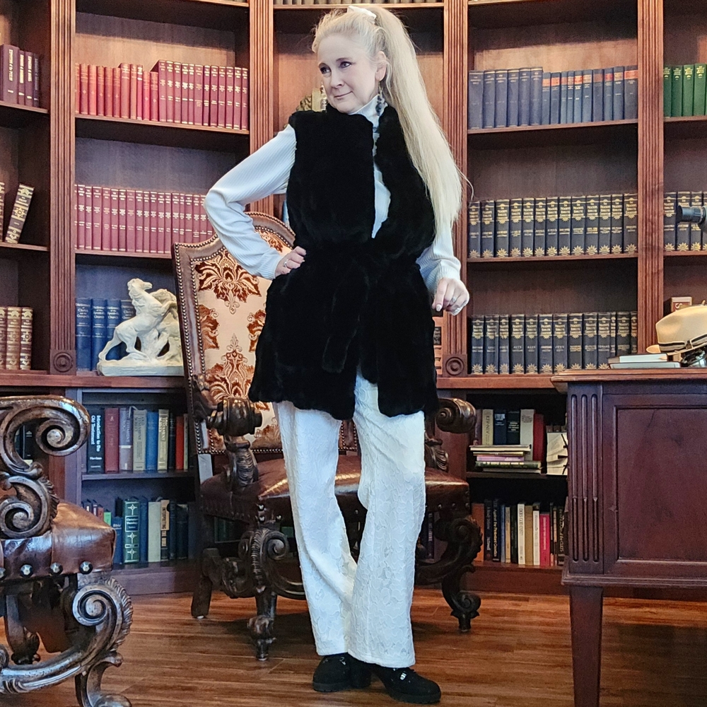 NWT Genuine Rabbit Fur Vest M/L - Picture 4 of 17